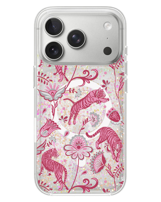 iPhone Glitter Case - Tiger & Floral 7.0