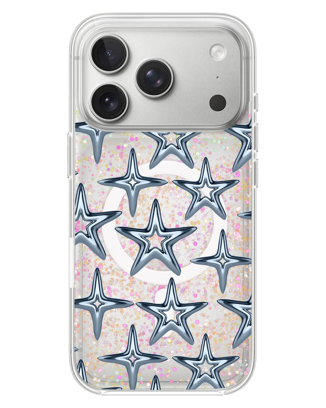 iPhone Glitter Case - Chrome Star