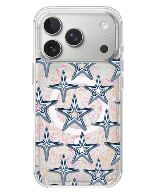iPhone Glitter Case - Chrome Star