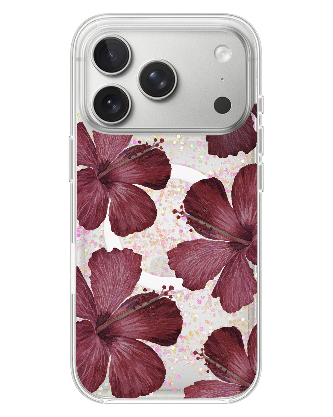iPhone Glitter Case - Goth Hibiscus