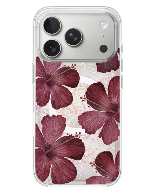 iPhone Glitter Case - Goth Hibiscus