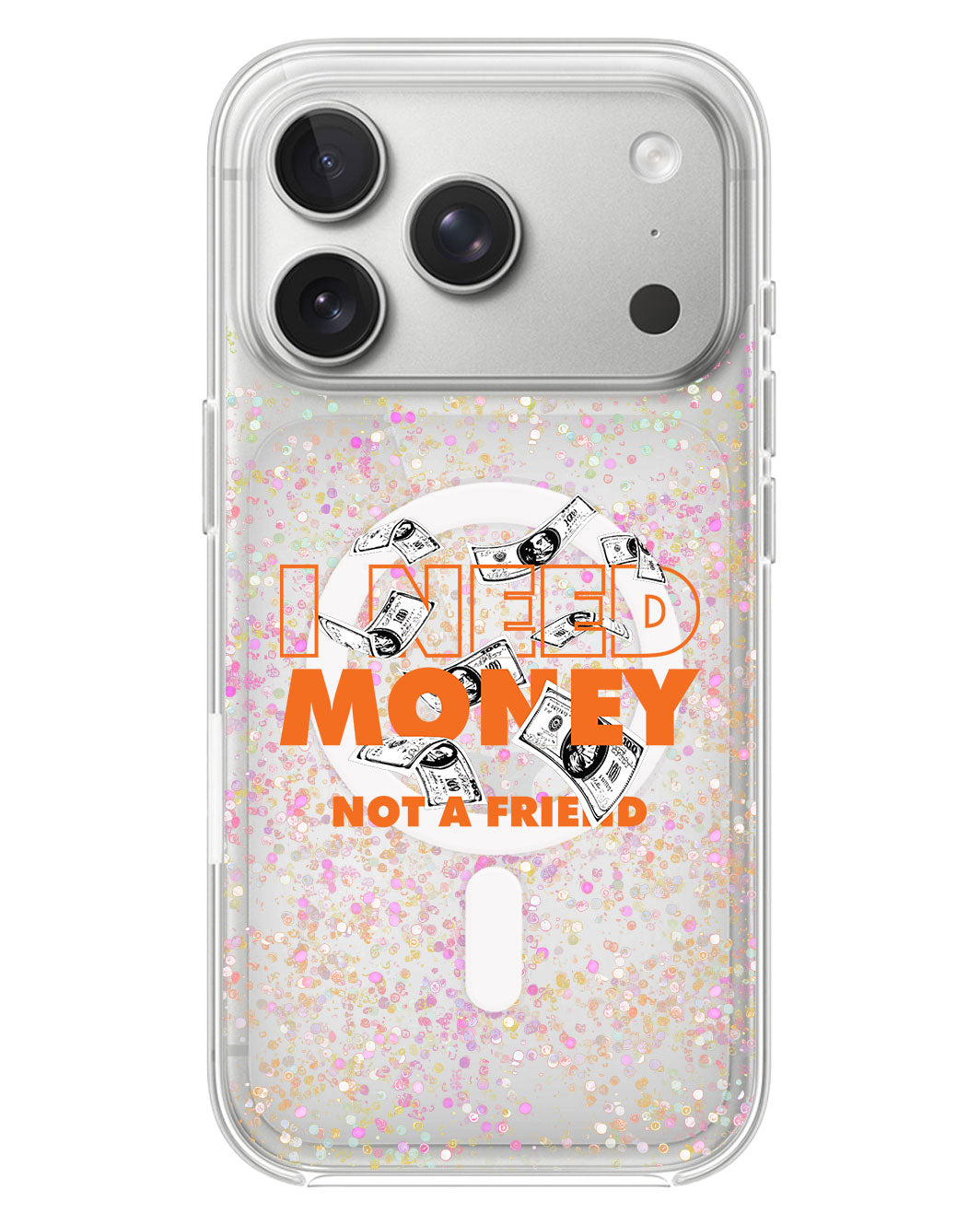 iPhone Glitter Case - Money Better Than Friend