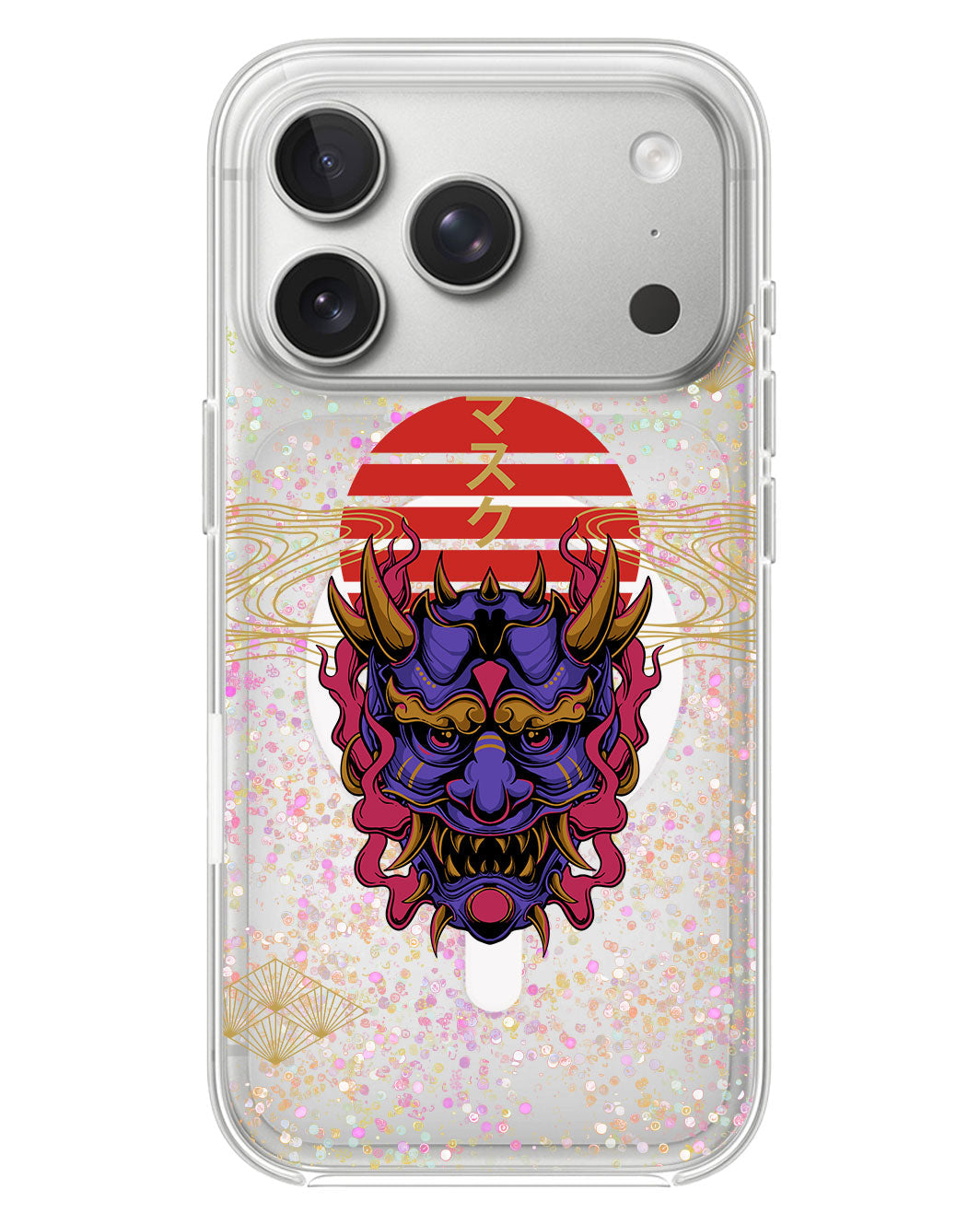 iPhone Glitter Case - Oni Mask