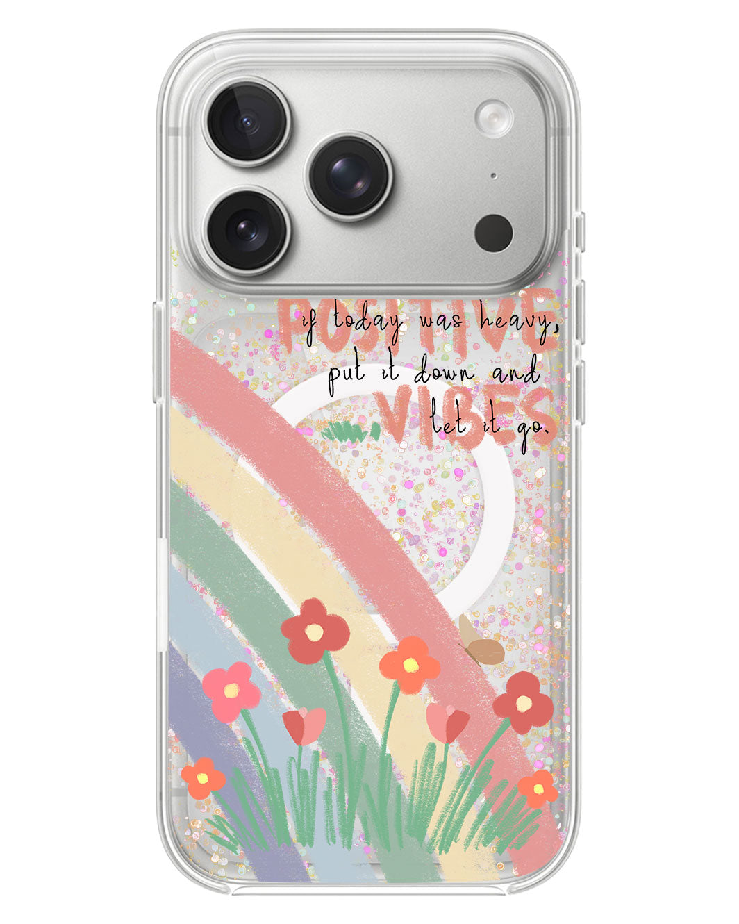 iPhone Glitter Case - Positive Vibes