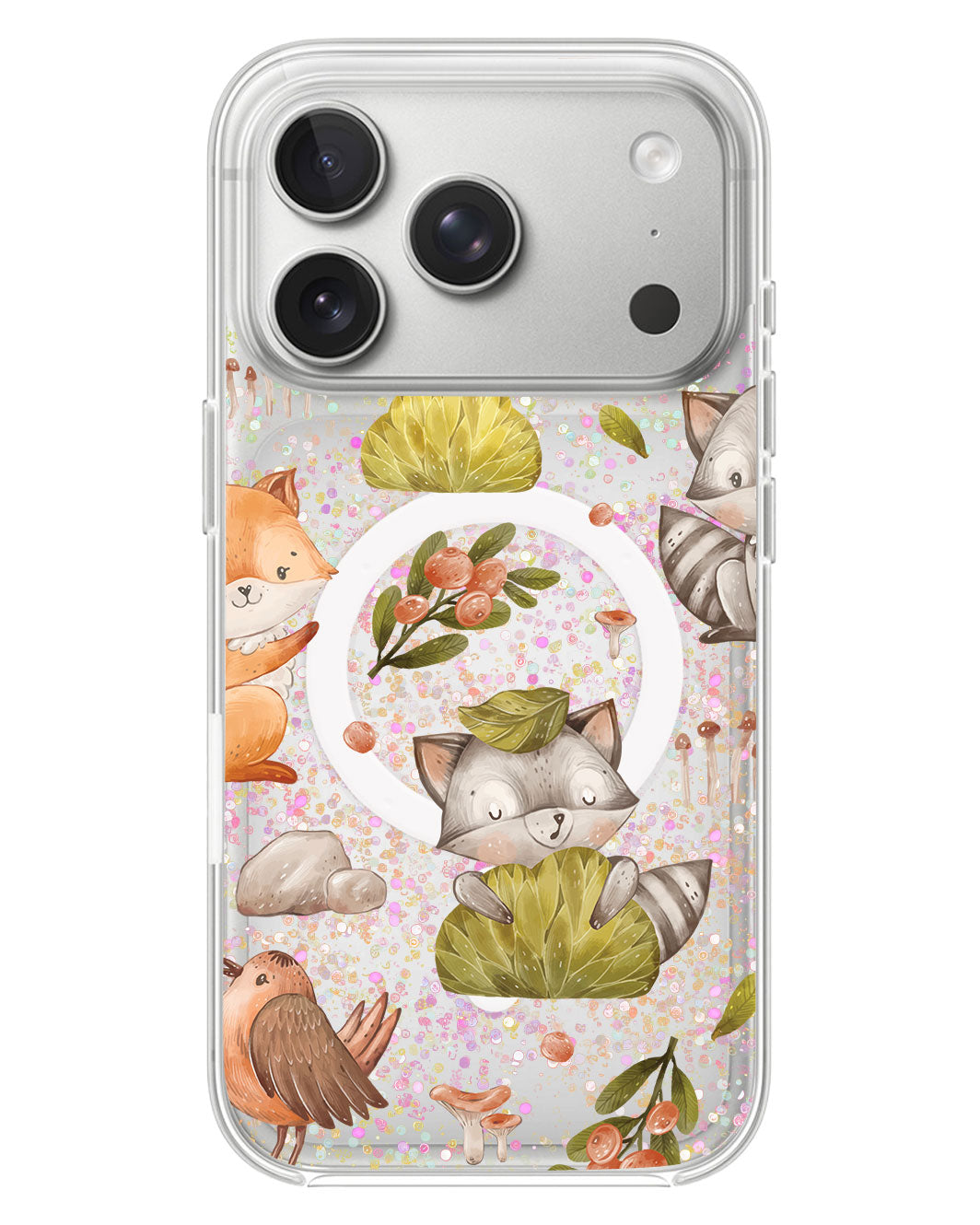 iPhone Glitter Case - Racoon And Friends