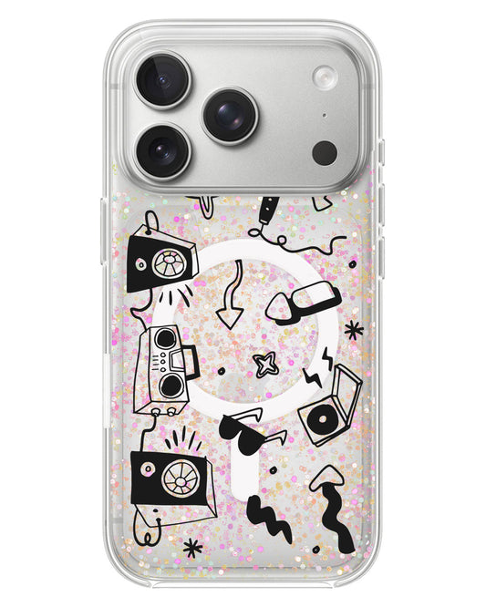iPhone Glitter Case - Rock N Roll Black