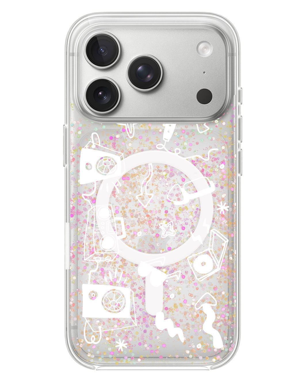 iPhone Glitter Case - Rock N Roll White