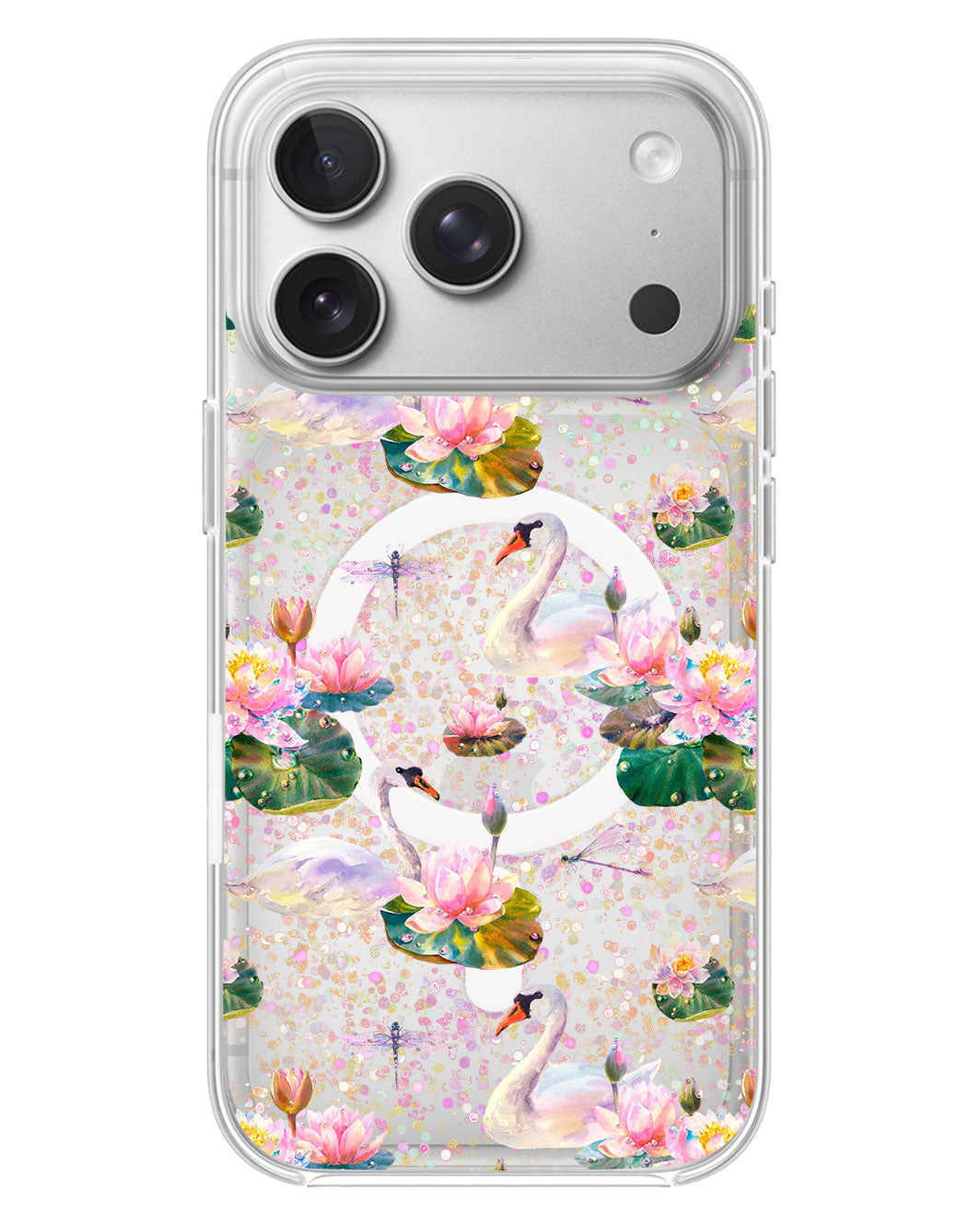 iPhone Glitter Case - Swan