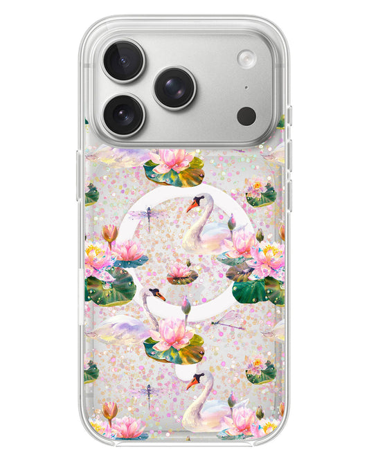 iPhone Glitter Case - Swan