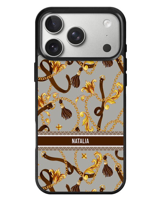 iPhone Standee Grip Case - Barocco Ippodromo Grigio