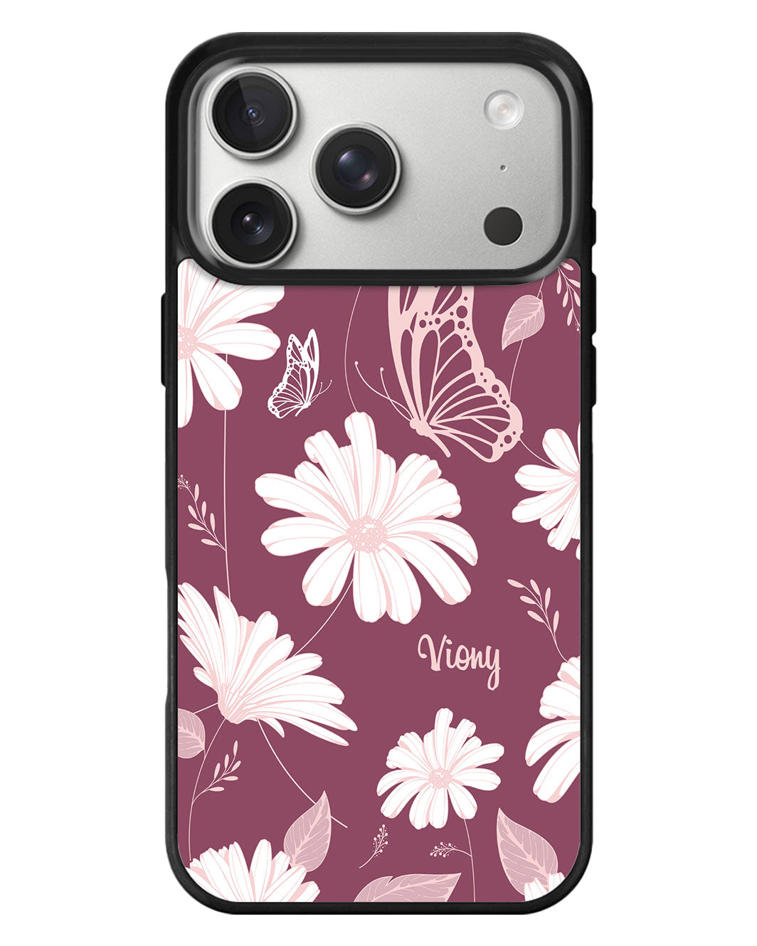 iPhone Standee Grip Case - Butterfly & Daisy