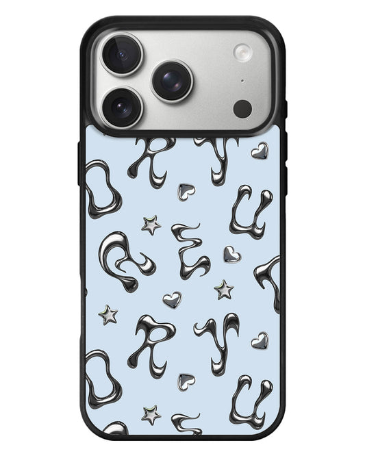iPhone Standee Grip Case - Chrome Monogram 2.0