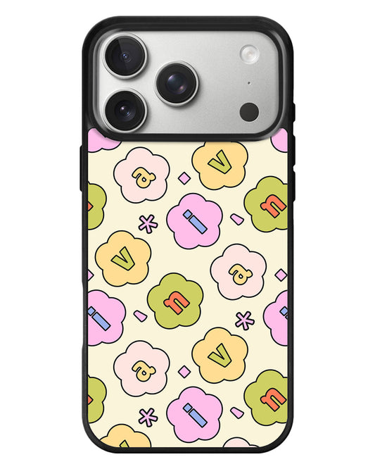 iPhone Standee Grip Case - Flower Petals Monogram 1.0
