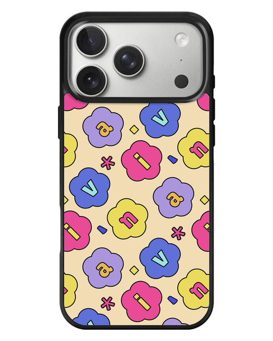 iPhone Standee Grip Case - Flower Petals Monogram 2.0