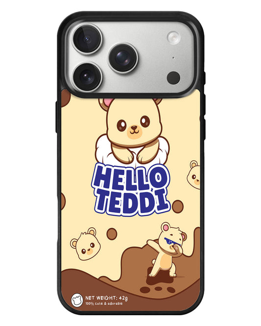 iPhone Standee Grip Case - Hello Teddy 1.0