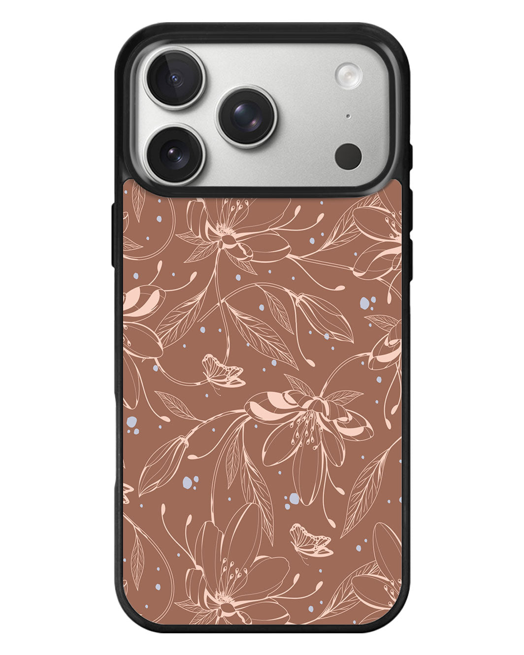 iPhone Standee Grip Case - Sketchy Flower & Butterfly 1.0