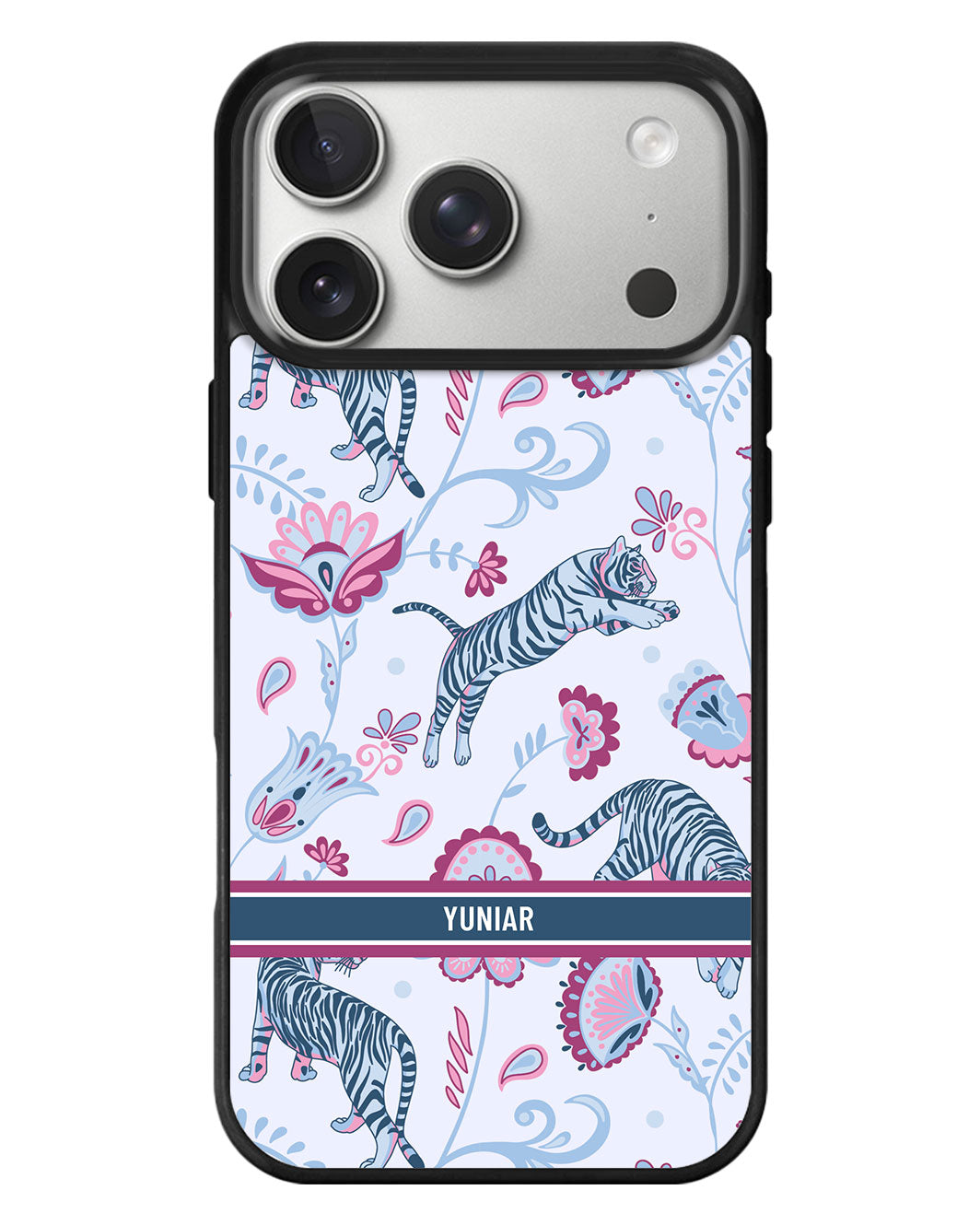 iPhone Standee Grip Case - Tiger & Floral 3.0
