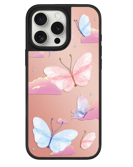 iPhone Mirror Grip - ลายผีเสื้อและเมฆ