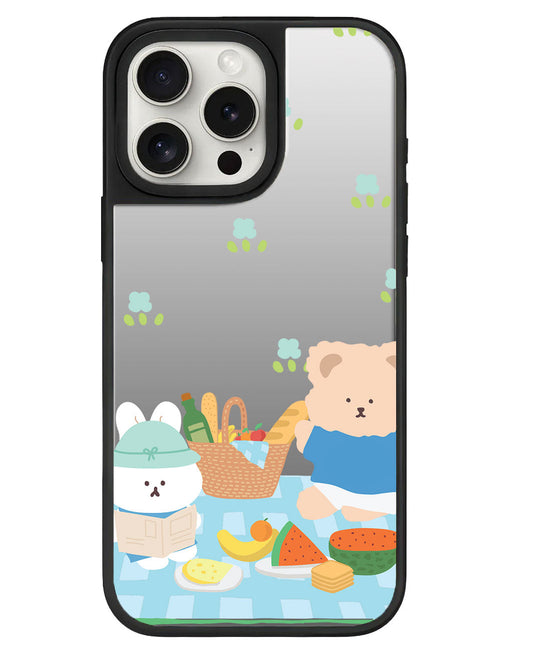 ที่จับกระจกสำหรับ iPhone - Picnic Bear Blue