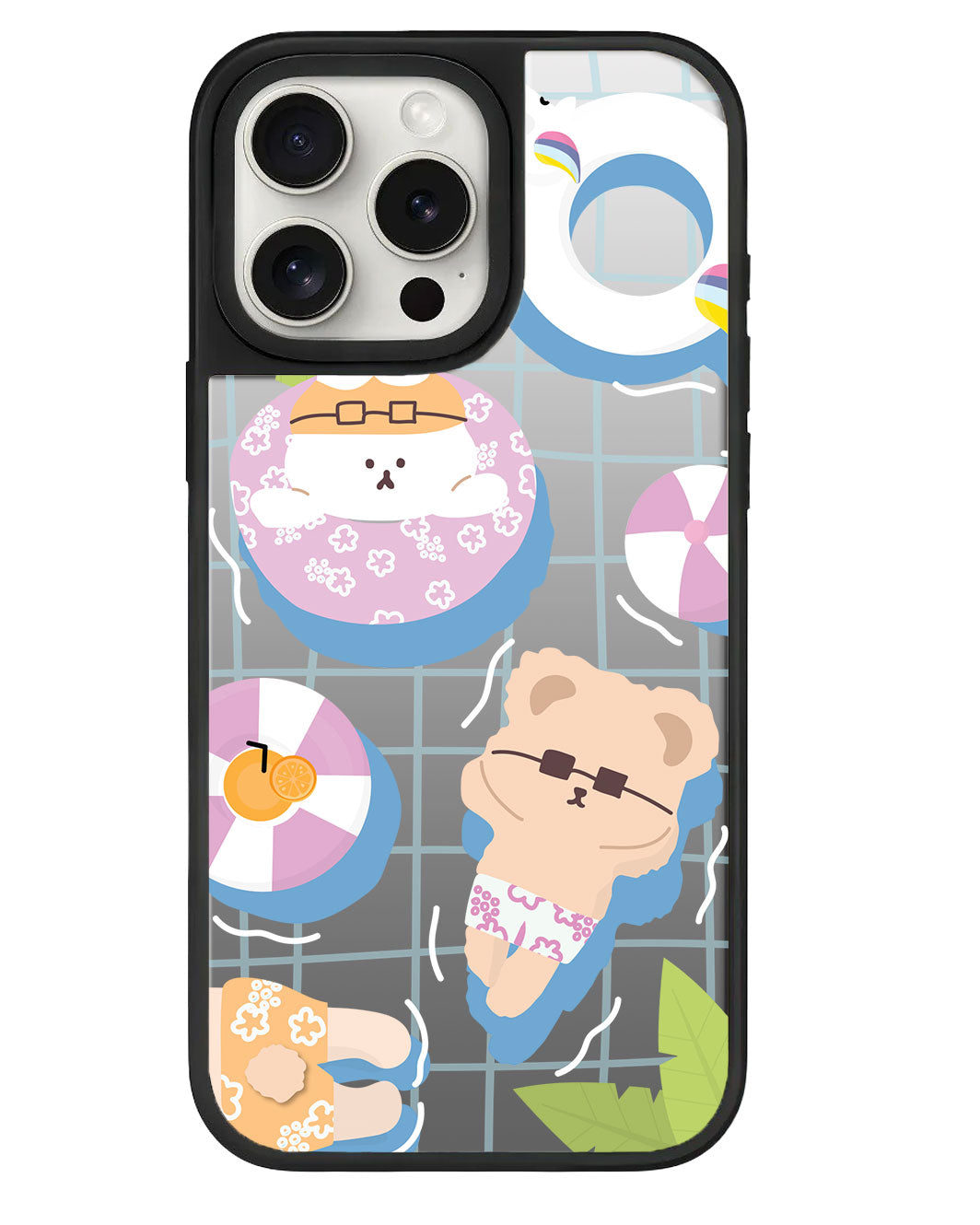 ที่จับกระจกสำหรับ iPhone - Pool Party Pink