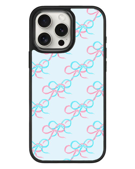 เคส iPhone Standee Grip - สีฟ้า Coquette และสีชมพูโบว์