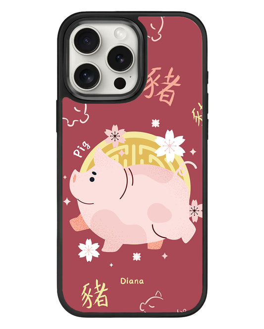 เคส iPhone Standee Grip - ลายหมู (นักษัตรจีน / ชิโอ)