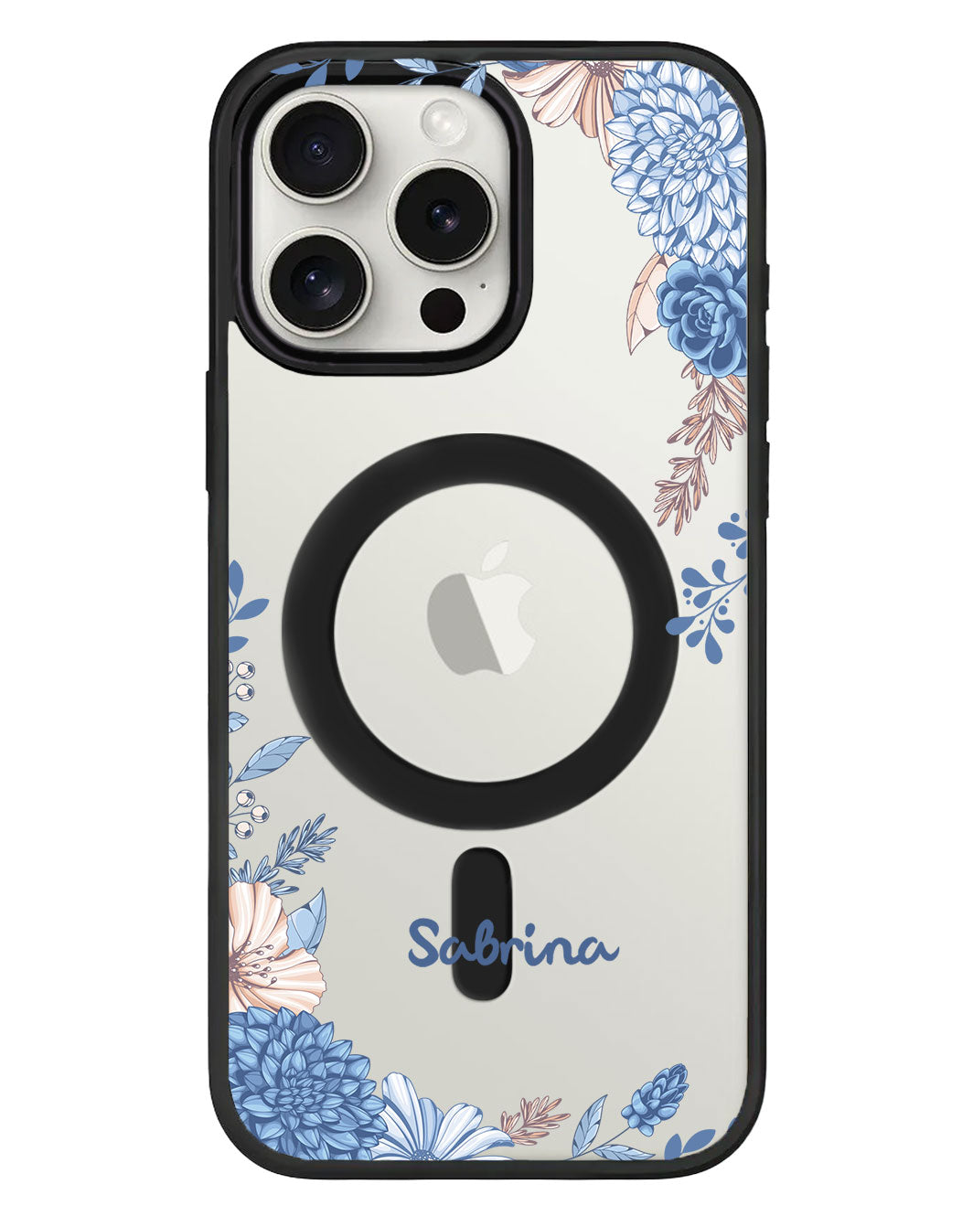 iPhone Rearguard Hybrid - ลายดอกไม้สีน้ำเงิน