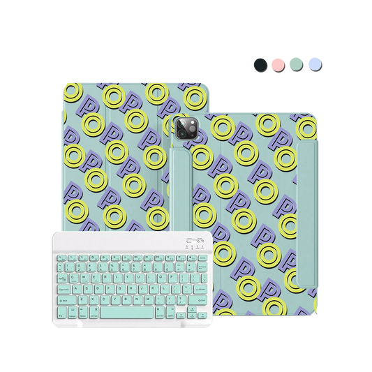 ฝาพับคีย์บอร์ดไร้สายสำหรับ iPad / Android Tab - Initial Monogram 2.0