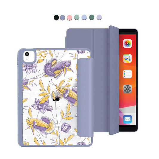 ฝาพับอะคริลิกสำหรับ iPad - ลายปลาและดอกไม้ 5.0