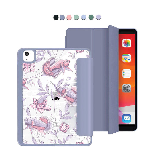 ฝาพับอะคริลิกสำหรับ iPad - ลายปลาและดอกไม้ 1.0