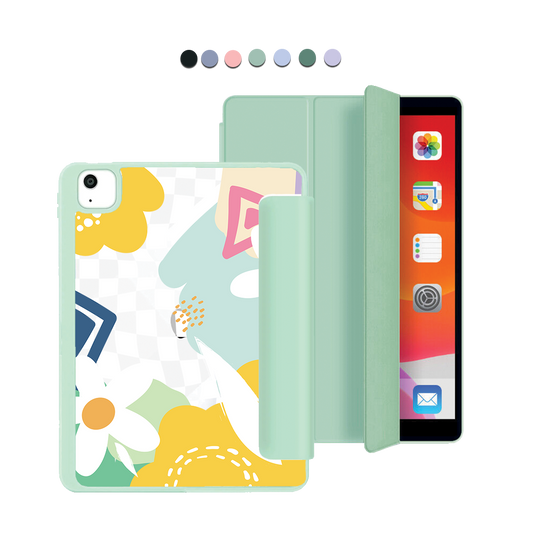 ฝาพับอะคริลิกสำหรับ iPad - ดอกไม้สไตล์ Abstract 2.0