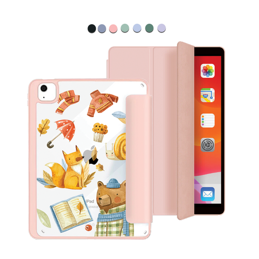 ฝาพับอะคริลิกสำหรับ iPad - ลายหมีและจิ้งจอก