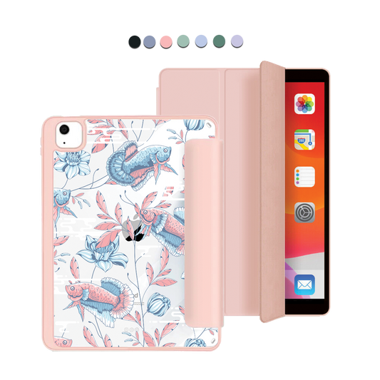 ฝาพับอะคริลิกสำหรับ iPad - ลายปลาและดอกไม้ 3.0