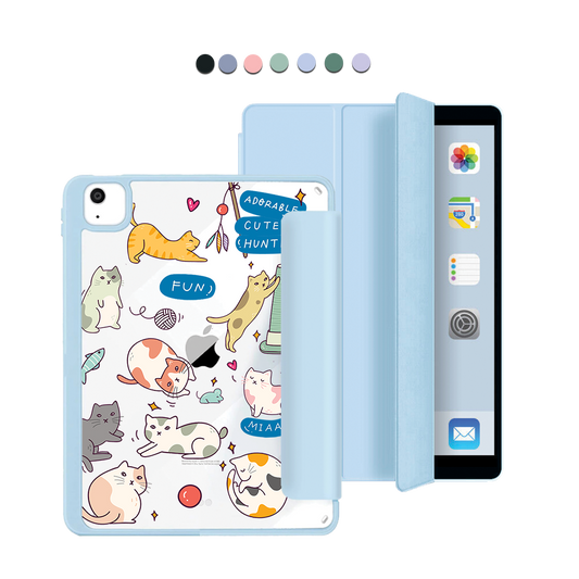 ฝาพับอะคริลิกสำหรับ iPad - ลายแมวขี้เล่น 2.0