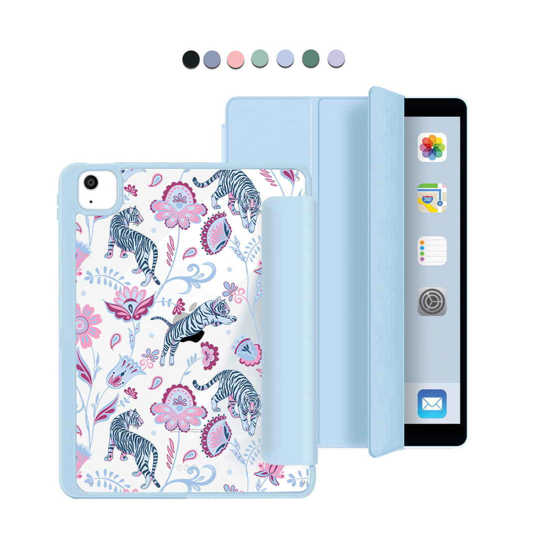 ฝาพับอะคริลิกสำหรับ iPad - ลาย Tiger &amp; Floral 3.0