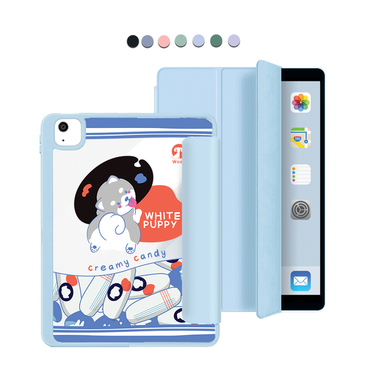 ฝาพับอะคริลิกสำหรับ iPad - ลายลูกสุนัขสีขาว