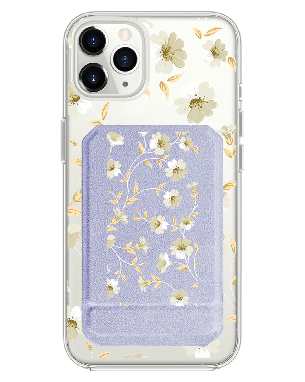 iPhone Magnetic Multifold Wallet - White Magnolia
