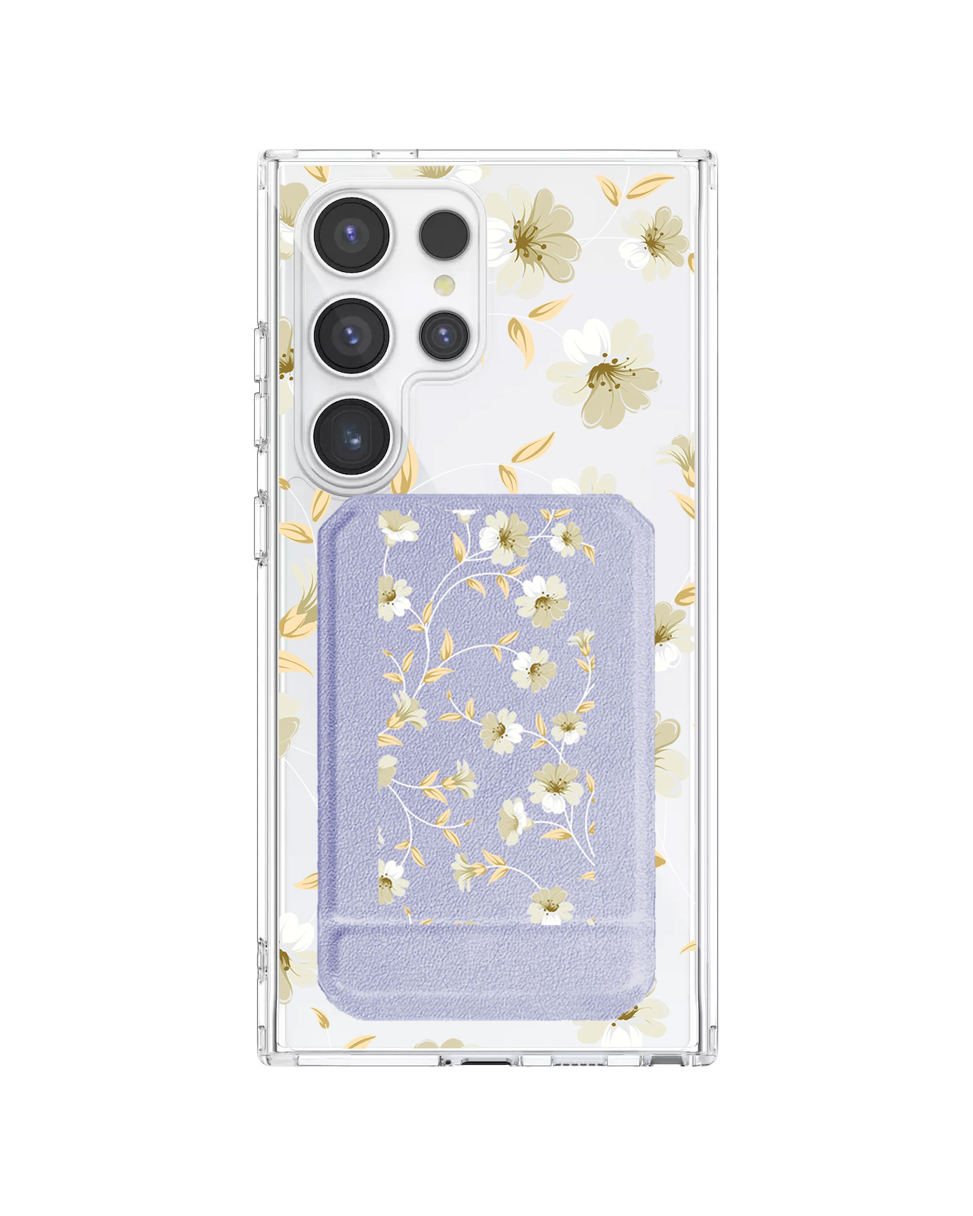 Android Magnetic Multifold Wallet - White Magnolia