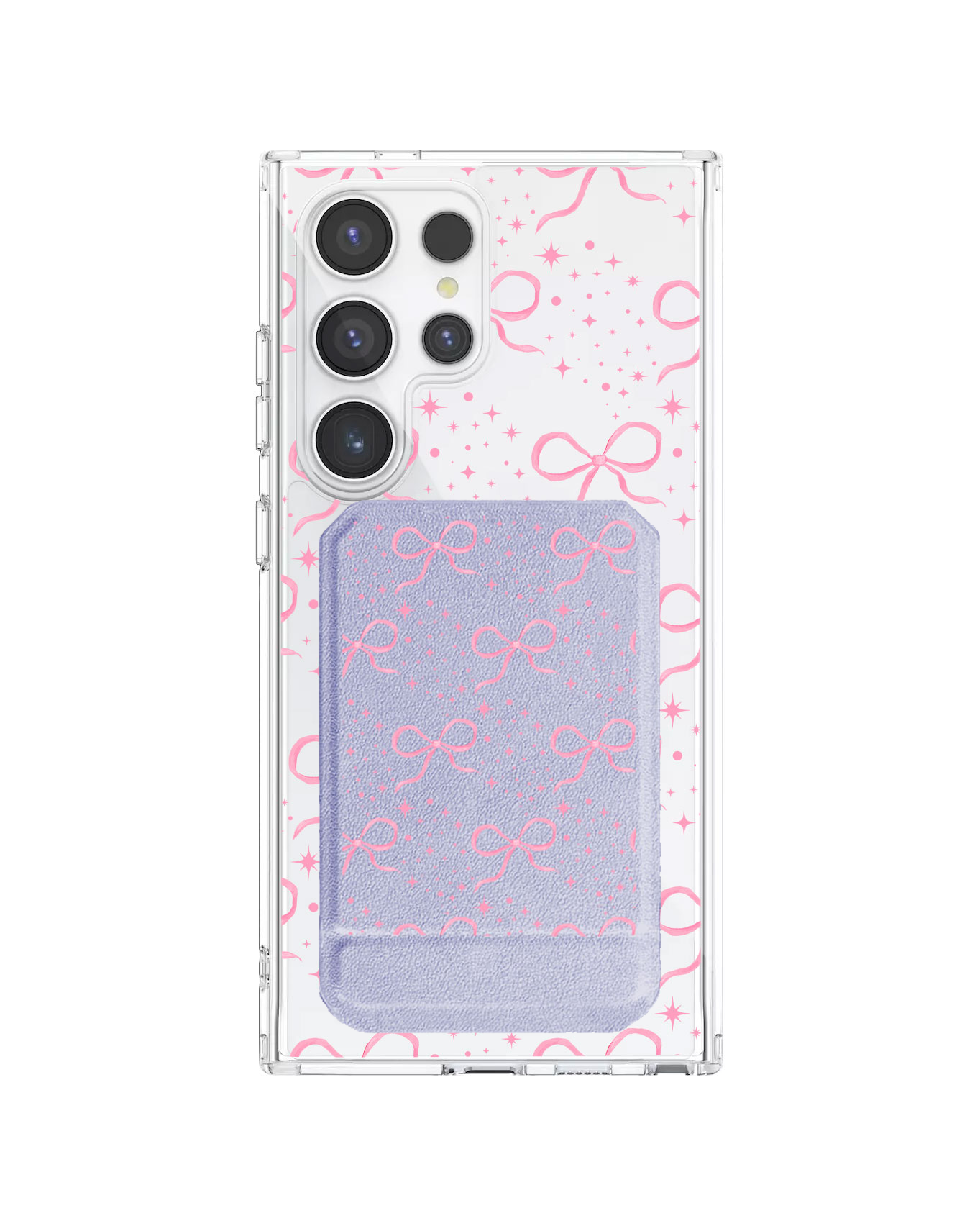 Android Magnetic Multifold Wallet - Coquette Glittery Bow