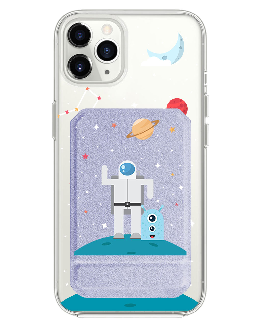 iPhone Magnetic Multifold Wallet - Blue Alien