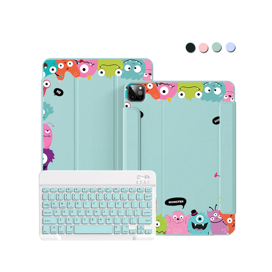 ฝาพับคีย์บอร์ดไร้สายสำหรับ iPad / Android - Little Monster