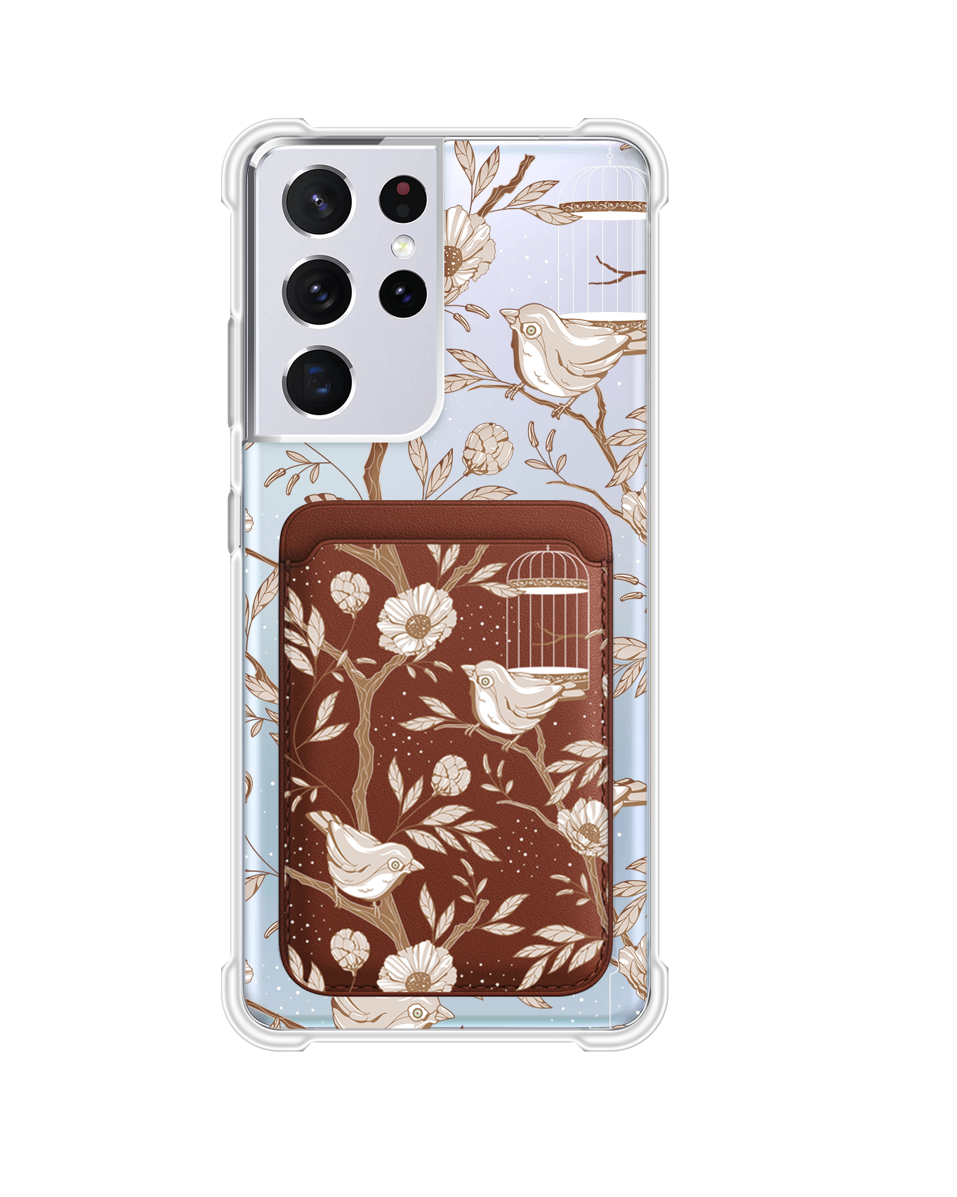 Android Magnetic Wallet Case - Lovebird Monochrome 3.0