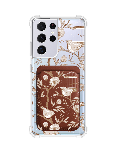Android Magnetic Wallet Case - Lovebird Monochrome 3.0
