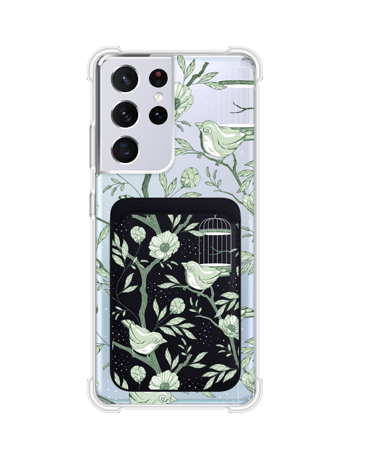 Android Magnetic Wallet Case - Lovebird Monochrome 4.0