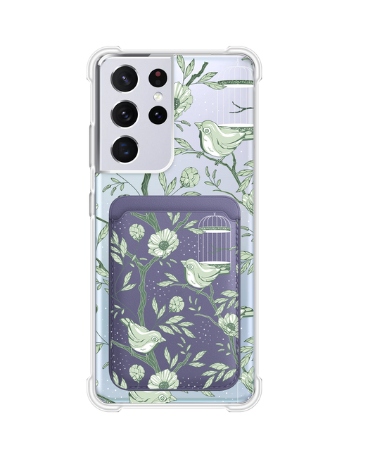 Android Magnetic Wallet Case - Lovebird Monochrome 4.0