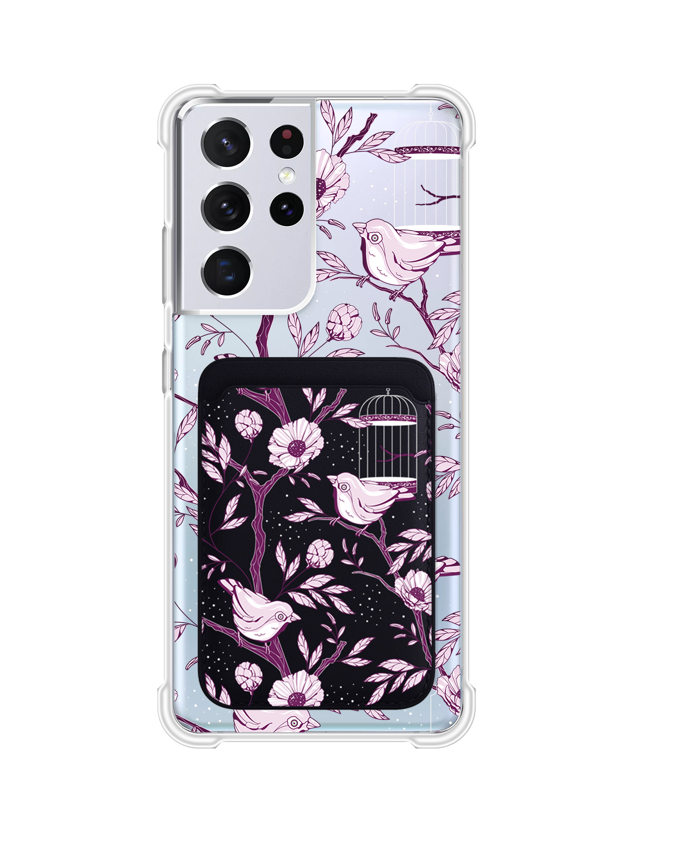 Android Magnetic Wallet Case - Lovebird Monochrome 5.0
