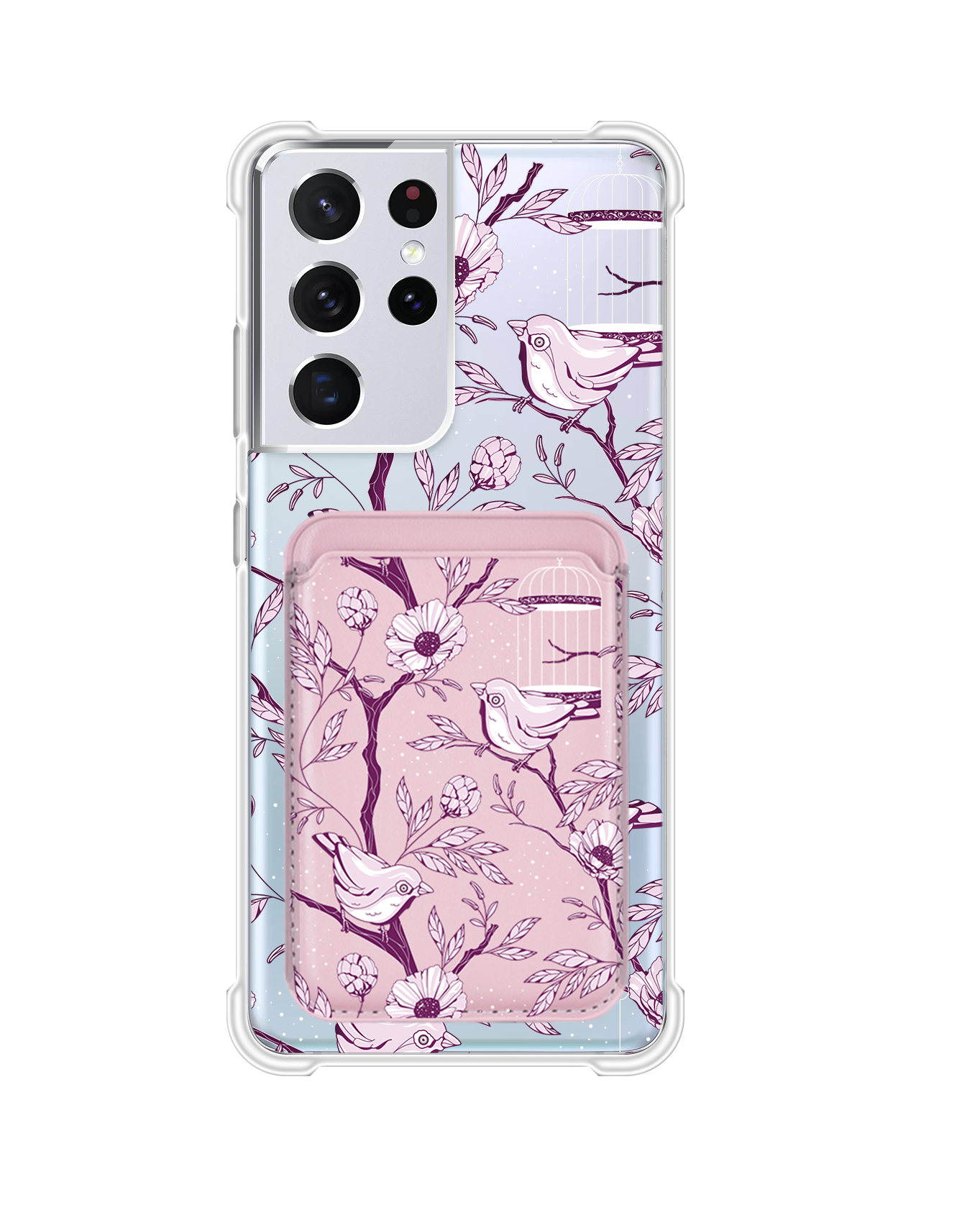 Android Magnetic Wallet Case - Lovebird Monochrome 5.0