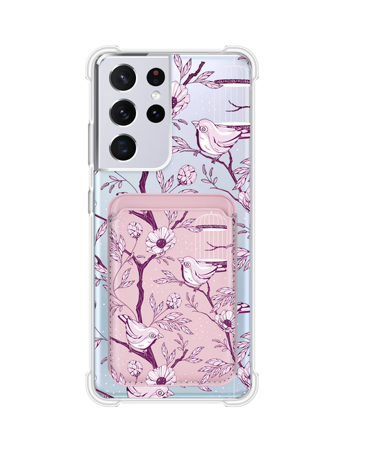 Android Magnetic Wallet Case - Lovebird Monochrome 5.0