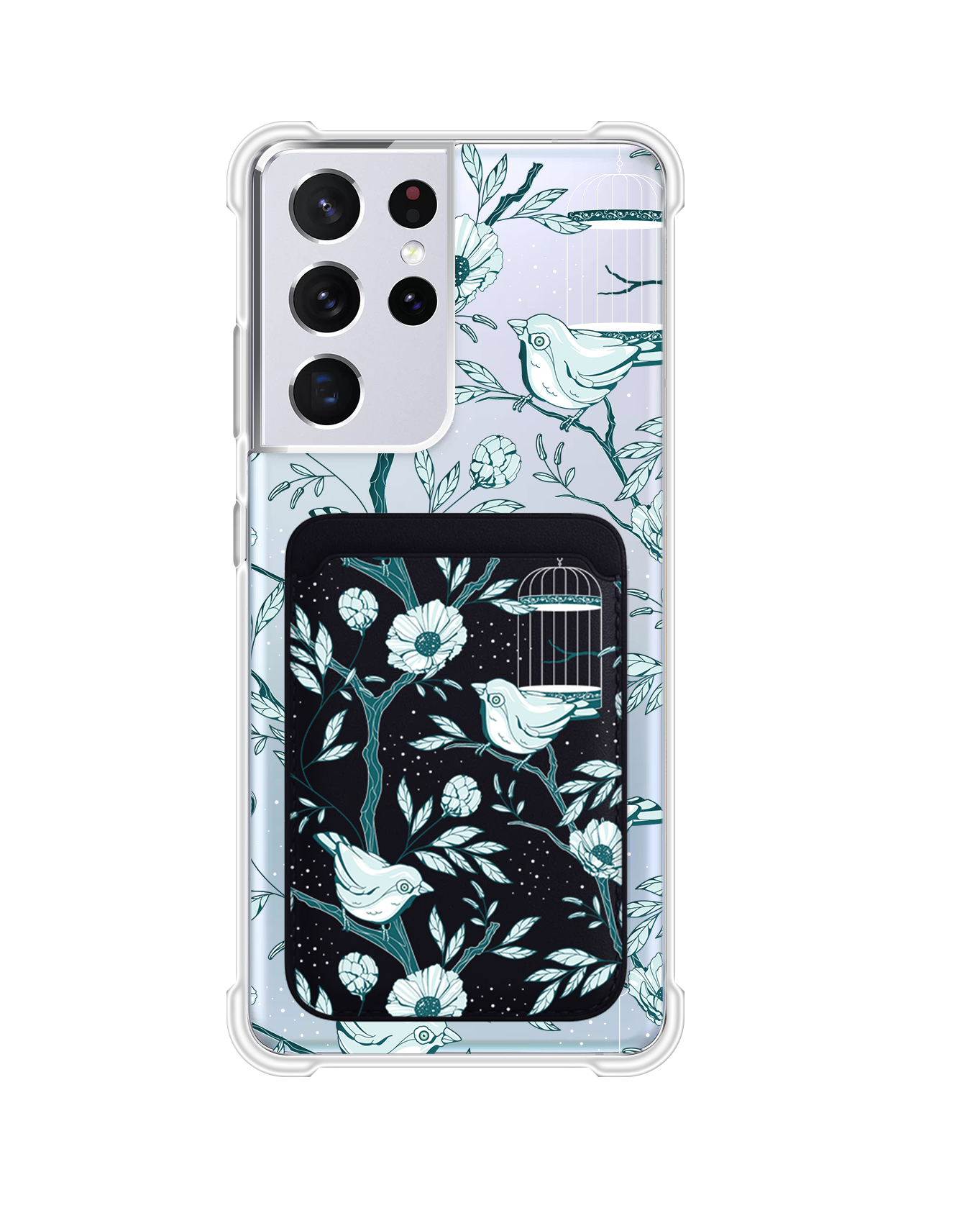 Android Magnetic Wallet Case - Lovebird Monochrome 6.0