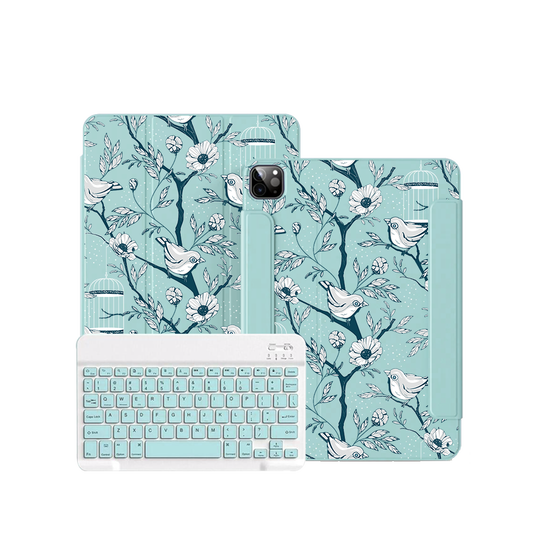 ฝาพับคีย์บอร์ดไร้สายสำหรับ iPad / Android - Lovebird Monochrome